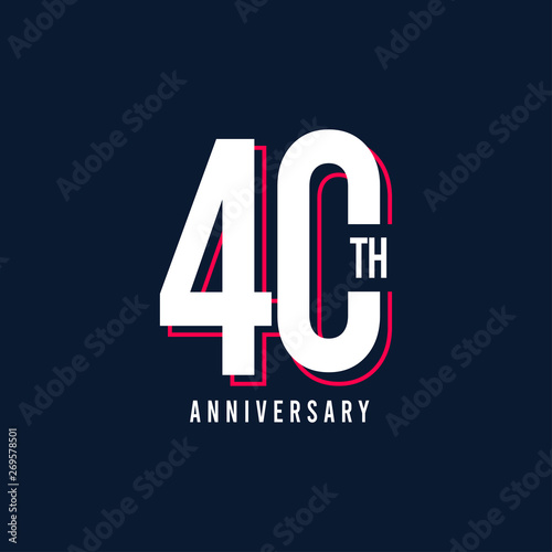 40 Th Anniversary Vector Template Design Illustration