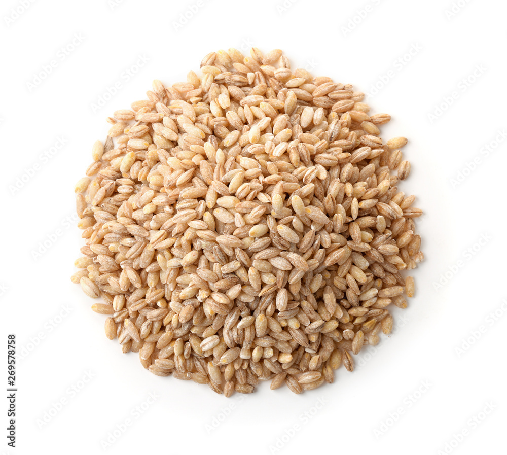 Top view of dried pearl barley heap Top view of dried pearl barley heap