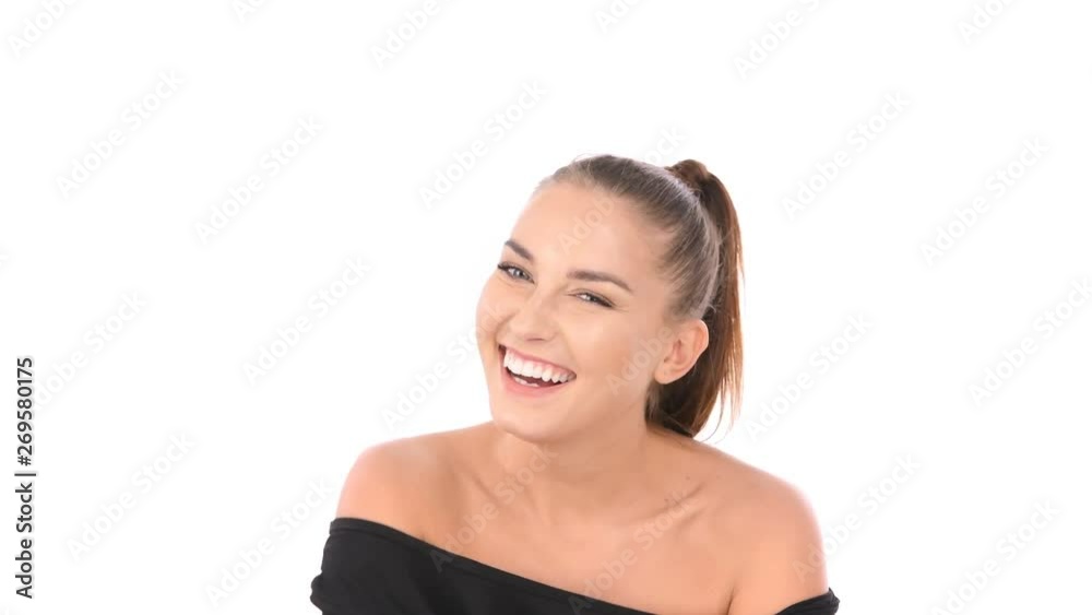 Beautiful women are laughing and enjoying themselves. Beautiful girl on a white background. Beautiful women are laughing and enjoying themselves. Beautiful girl on a white background.