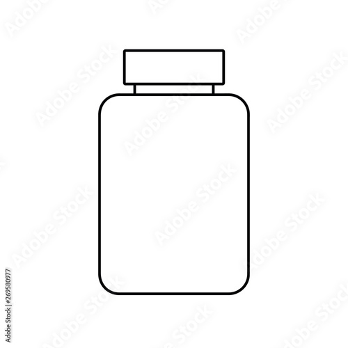 Pill bottle. Vector illustration icon.