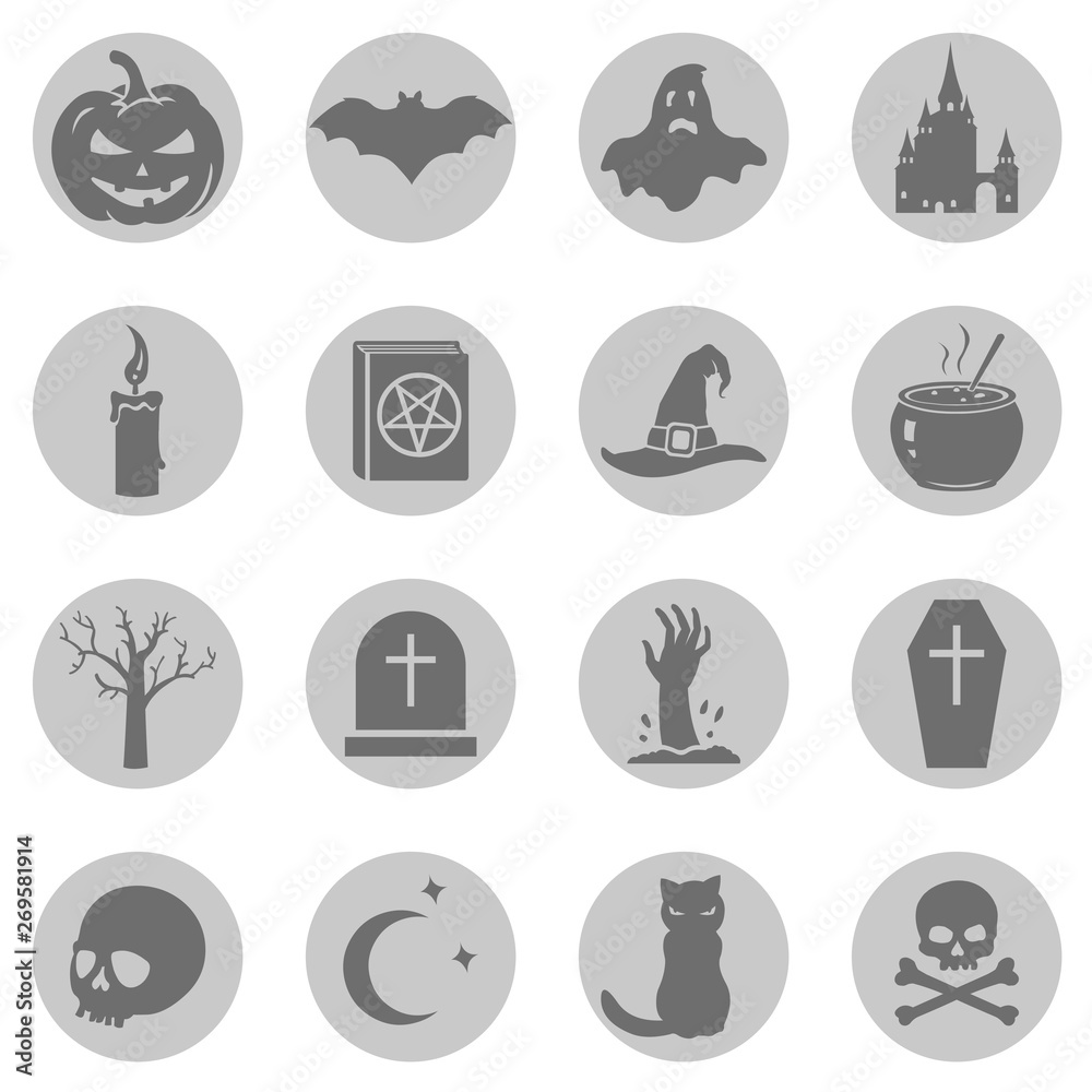 Vector Set of Halloween Icons Vector Set of Halloween Icons