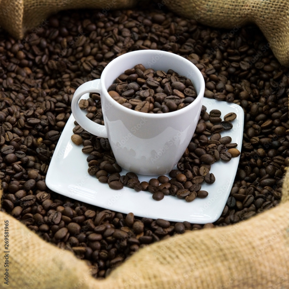 Kaffeebohnen, Kaffee, Tasse