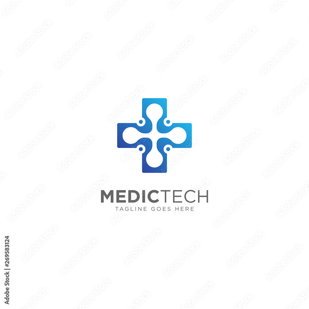 Obraz premium Medical Technology Logo Design Vector