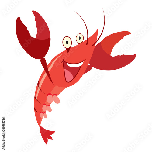 cartoon red lobster taiking, vector