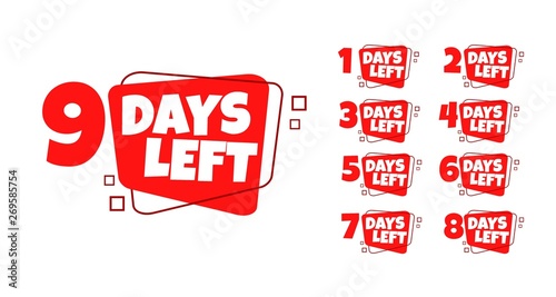 set of number days left countdown vector illustration template, can be use for promotion, sale, landing page, template, ui, web, mobile app, poster, banner, flyer
