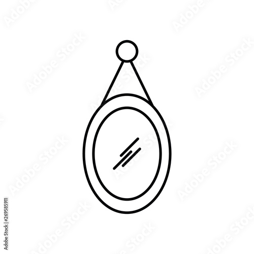 Mirror sign line icon. 