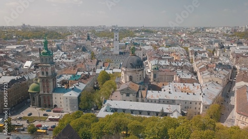 Lvov, Ukraine. Aerial City Lviv, Ukraine. Panorama of the old town. Dominican © Andrii Iemelianenko