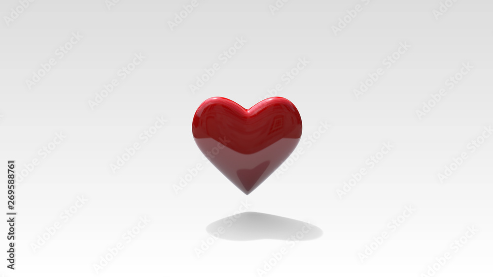 Fototapeta premium Heart 3d Render Background
