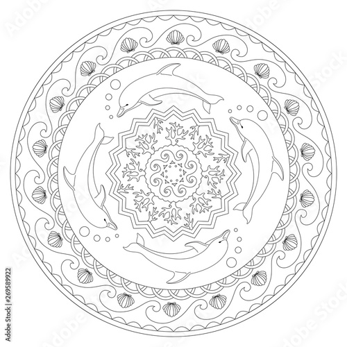 Mandala dolphins
