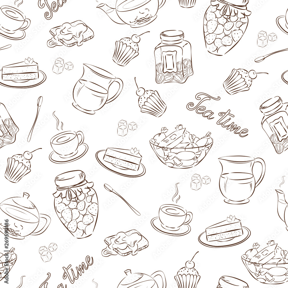 Sketch tea pattern
