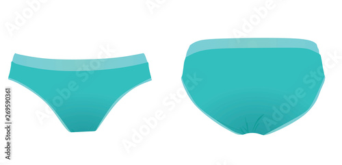 Men blue swim suit. vector illustration