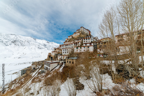 Key gompa tibetan monastery in winters. Spiti valley, Himachal Pradesh, India photo