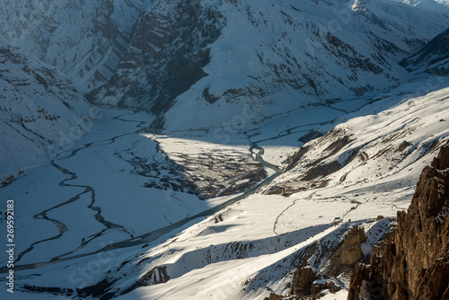 pin river and spiti river in Himalayas. Spiti valley, Himachal Pradesh, India photo