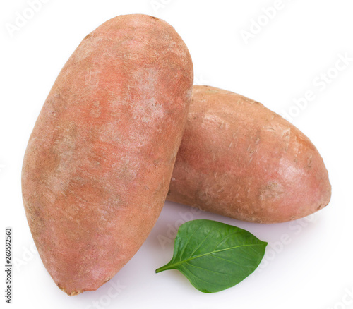 Sweet potato on white background