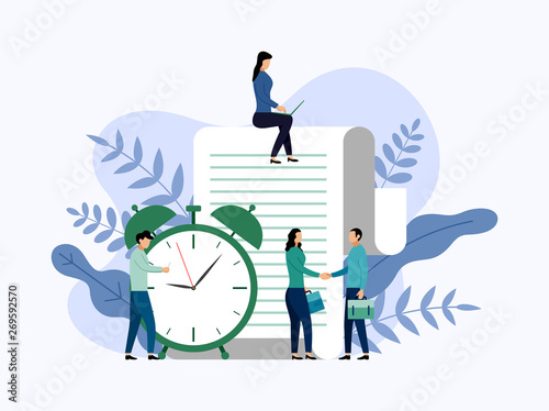 Time management, schedule concept or planner, business concept vector illustration