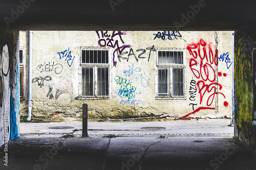 Street simple colorful graffiti art in Czech Republic