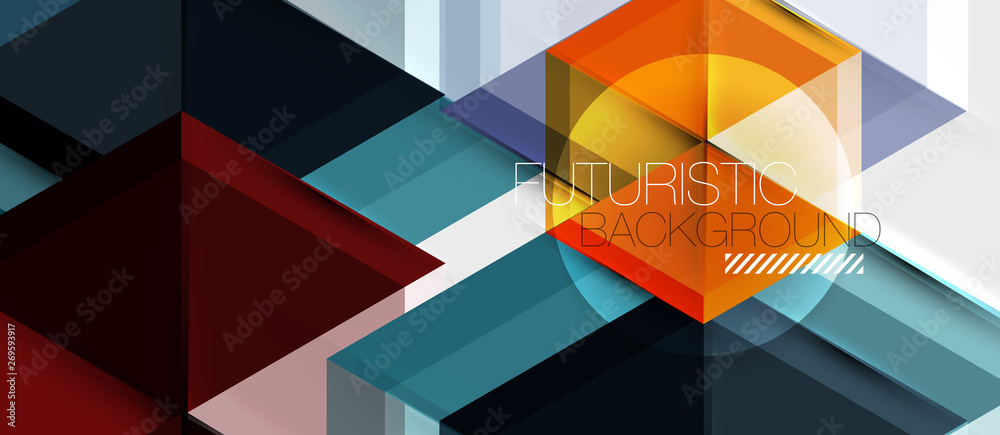 Geometric triangle and hexagon abstract background, vector illustration Geometric triangle and hexagon abstract background, vector illustration