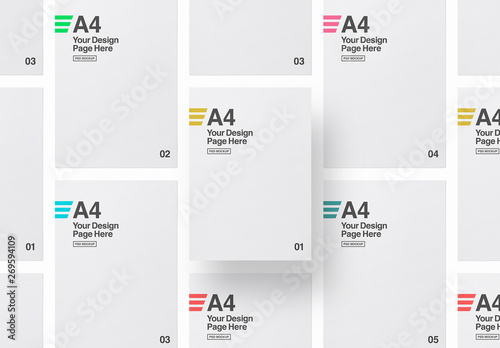 Arranged Portrait Papers Mockup