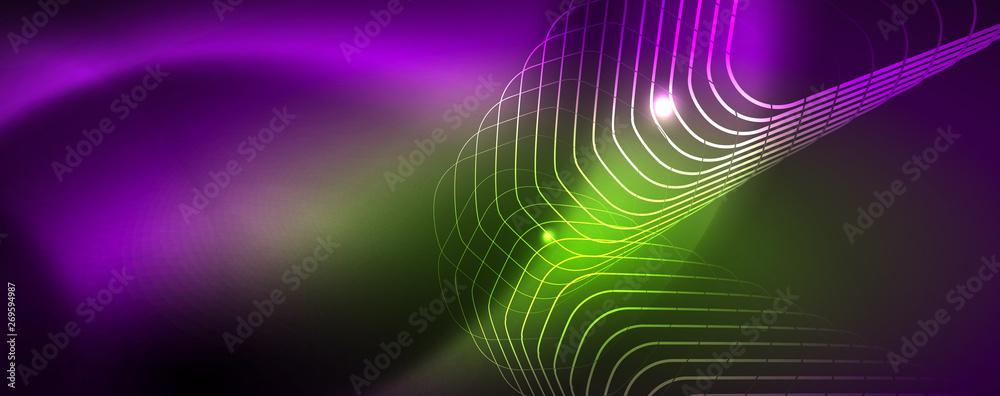 Shiny glowing design background, neon style lines, technology concept, vector Shiny glowing design background, neon style lines, technology concept, vector