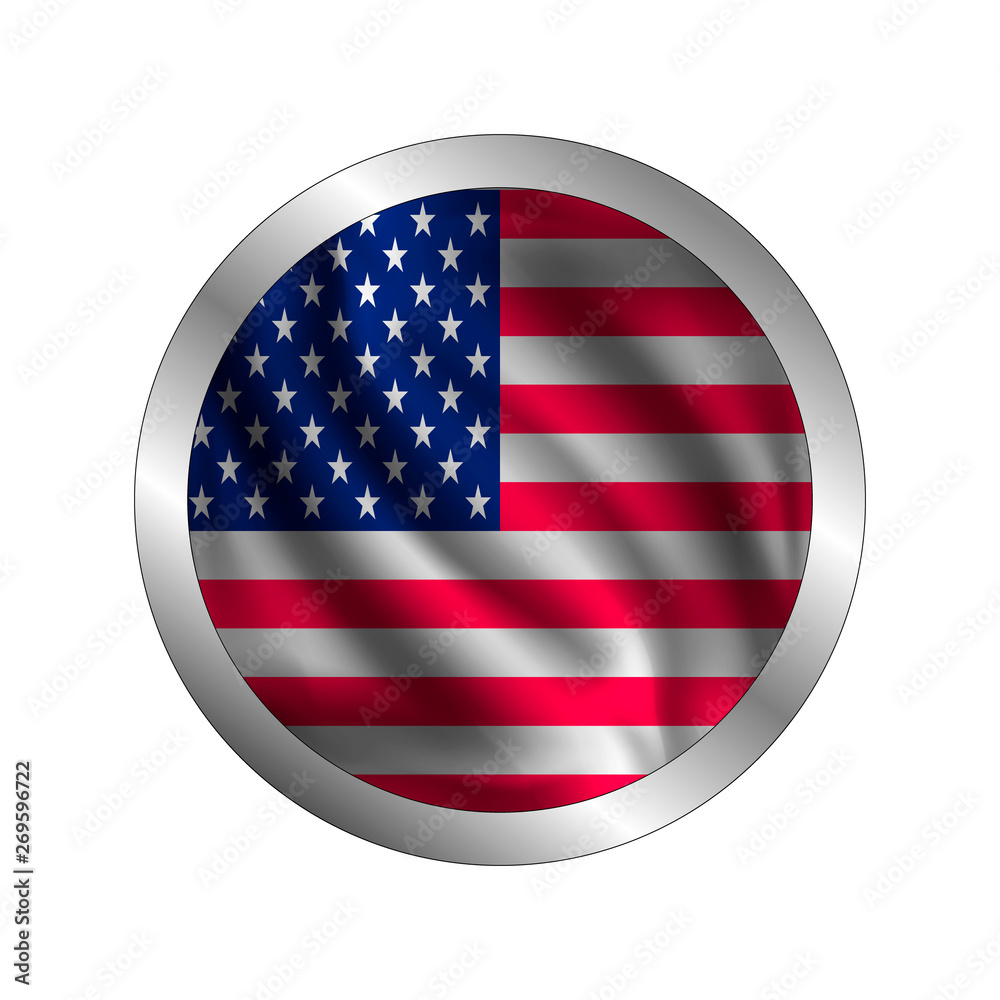 Waving USA flag, the flag of America, vector illustration Waving USA flag, the flag of America, vector illustration