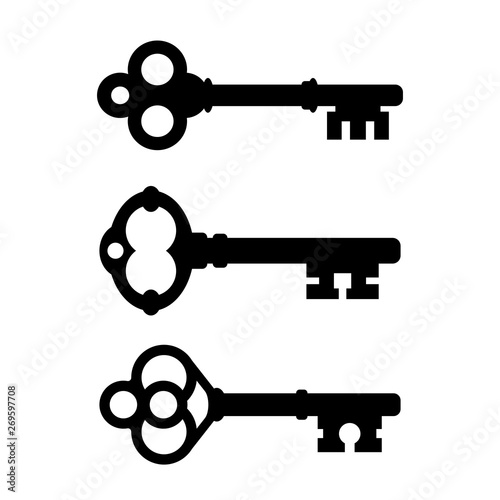 Ornate key vector icon