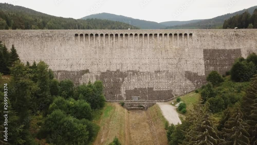 An old dam of a barrier lake An old dam of a barrier lake
