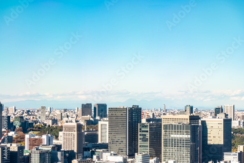 Asia business concept for real estate and corporate construction - panoramic urban city skyline aerial view under blue sky in hamamatsucho  tokyo  Japan