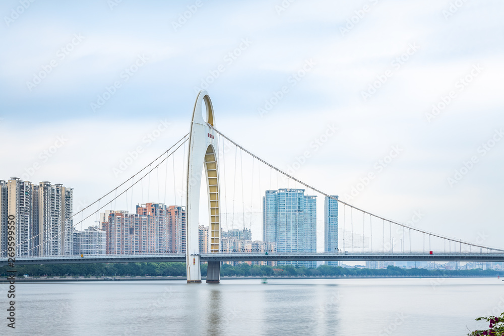 Naklejka premium Scenery of Liede Bridge, Guangzhou, Guangdong, China