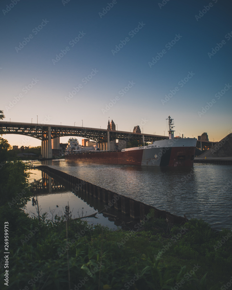 Cargo Boat in Cleveland Ohio