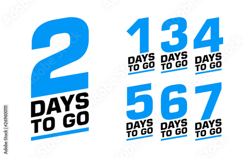 Number of days left. Set of vector emblems