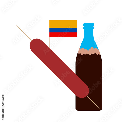 Combo of a simple brochette with a soda - Vector