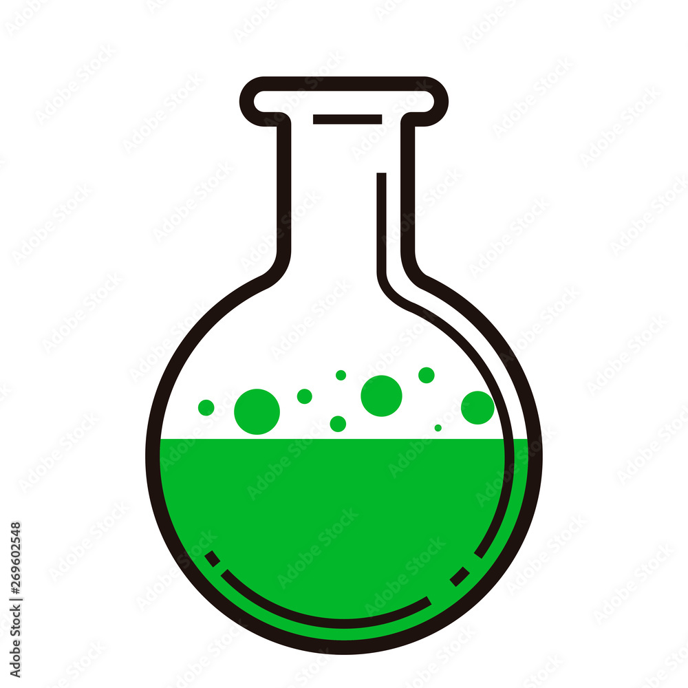 Isolated bolilng flas witn green liquid - Vector Isolated bolilng flas witn green liquid - Vector