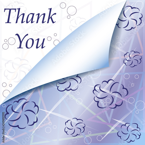 Floral Thank You Card with abstract hand-drawn flowers photo