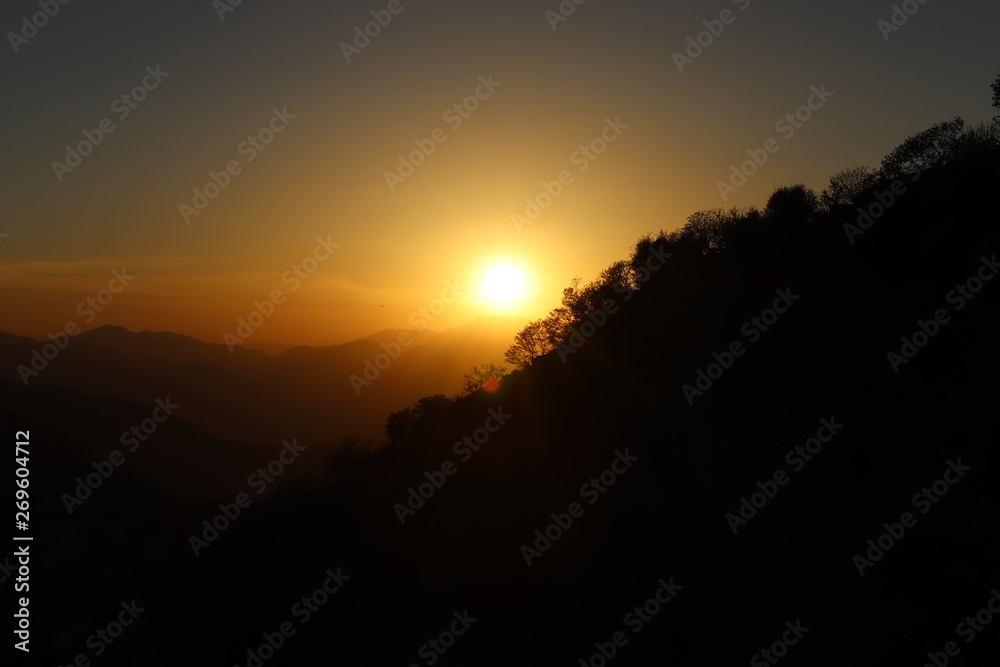 sunset in the mountains sunset in the mountains