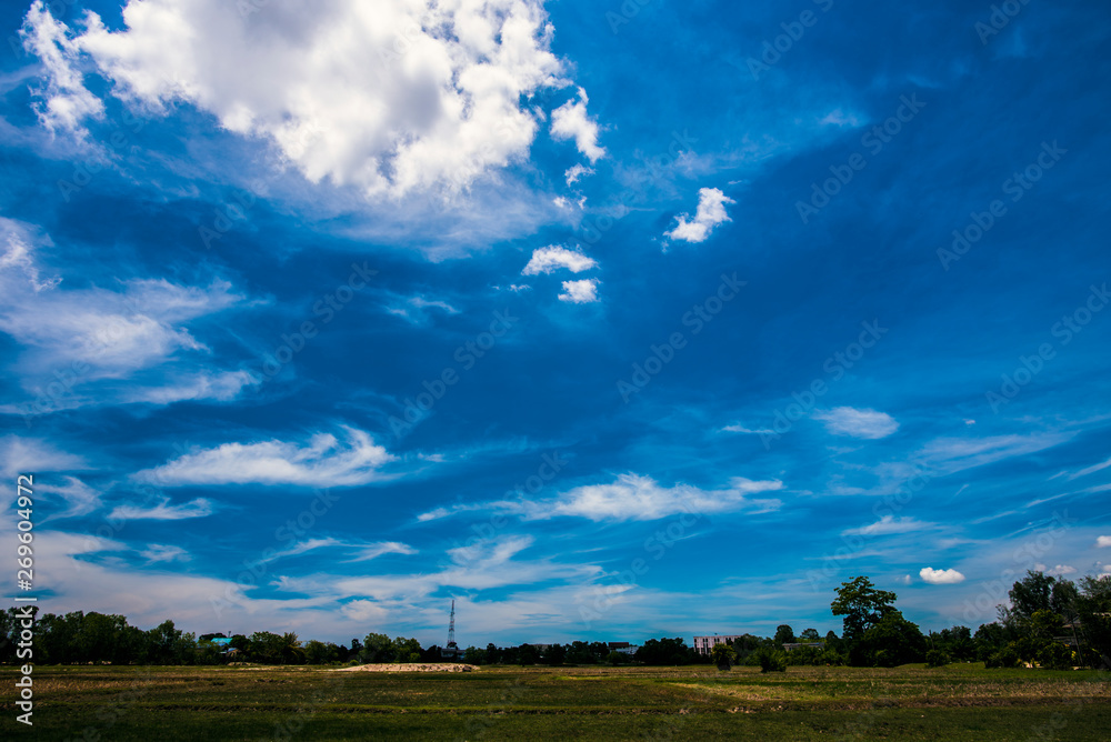 blue sky and white clouds. blue sky and white clouds.