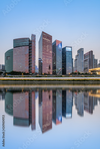 Shenzhen, Guangdong Province, high-tech park blues time reflection