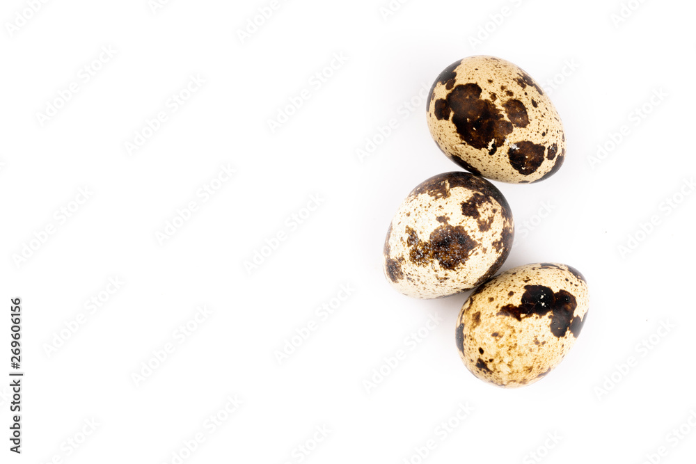 Obraz premium quail eggs on white background