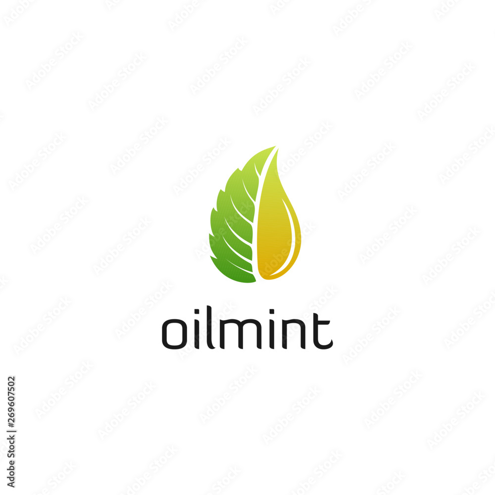 oil mint peppermint leaf logo