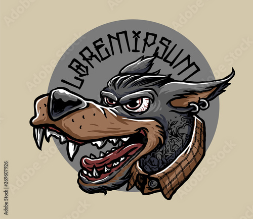 animal gangster mascot design vector
