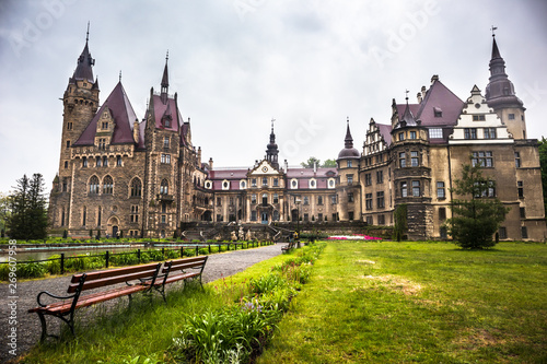 Moszna Castle located in a Moszna village, Upper Silesia, Poland