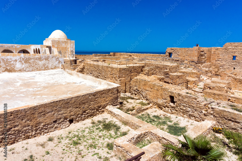 Borj el Kebir Castle View in Houmt El Souk in Djerba, Tunisia