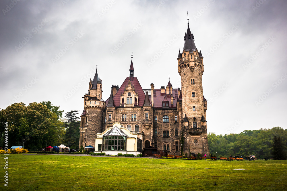Moszna Castle located in a Moszna village, Upper Silesia, Poland