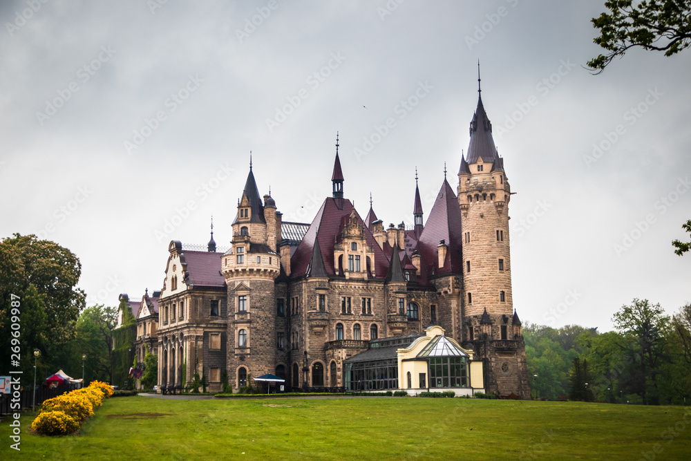 Moszna Castle located in a Moszna village, Upper Silesia, Poland