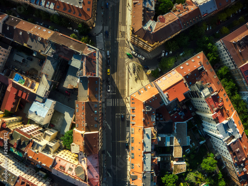 top down view of prague street