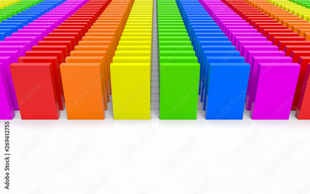Fototapeta premium 3d rendering. modern LGBT rainbow plate stack on white background.
