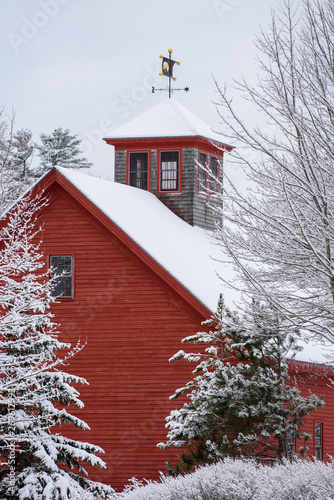 Wall Mural Kennebunkport Red Barn Winter 2018