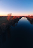 Oka river in spring from the height of the quadcopter