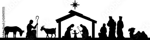 Christmas Crip Silhouette Maria Josef Child