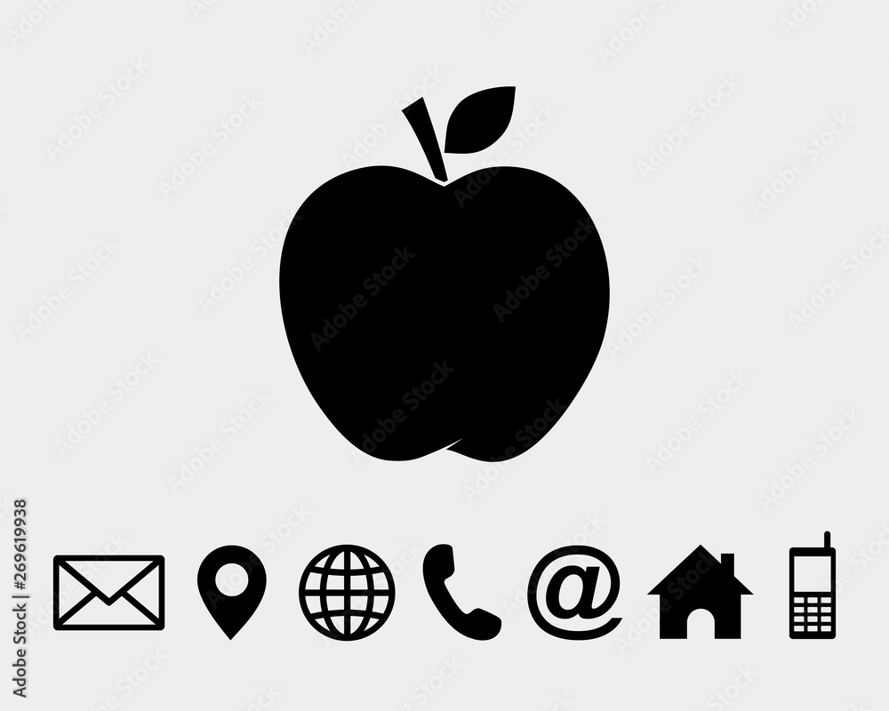 Fototapeta premium Apple icon symbol vector for web