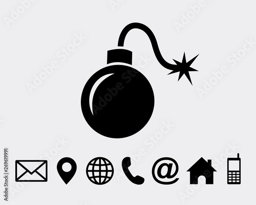 Bomb icon symbol vector